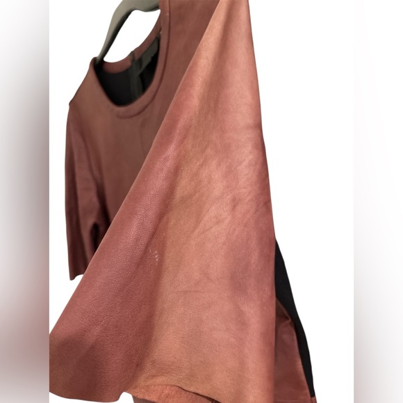 Brown Leather Blouse Size M - Picture 5 of 6
